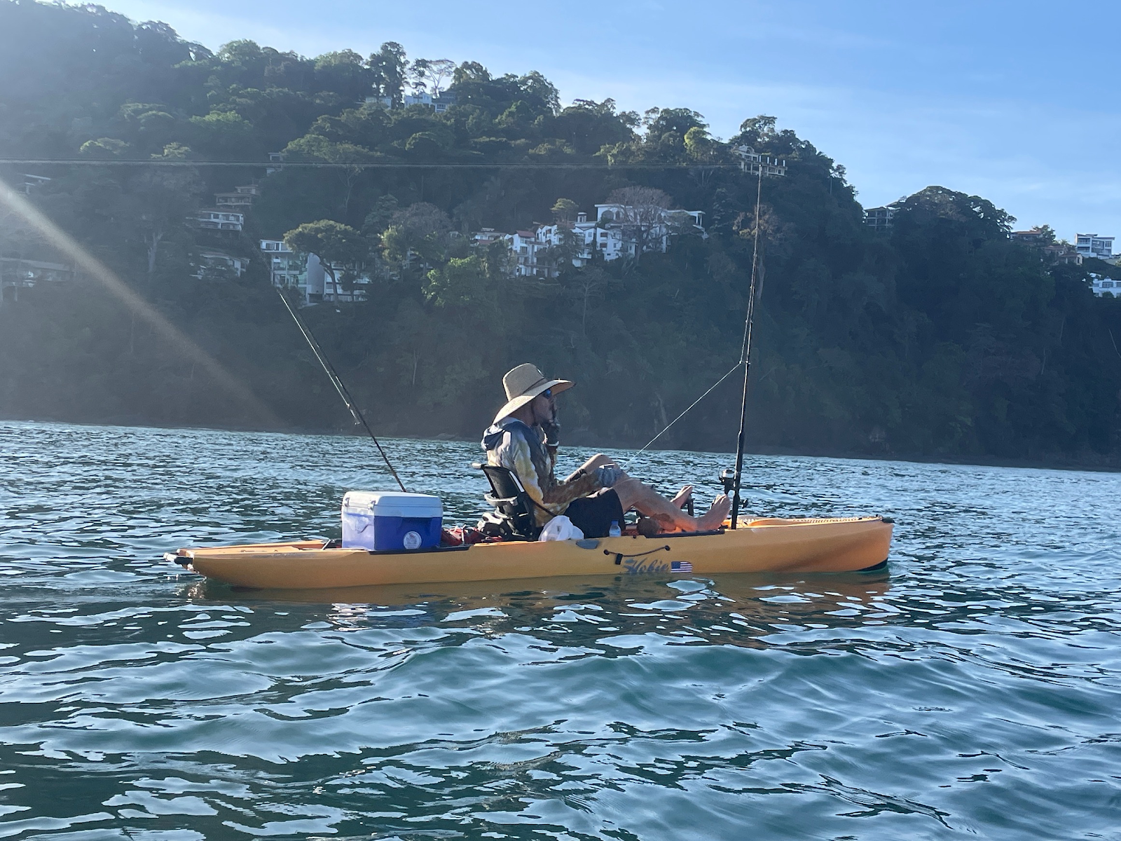 Guests with a large fish after a Pacific Kayak Fishing trip